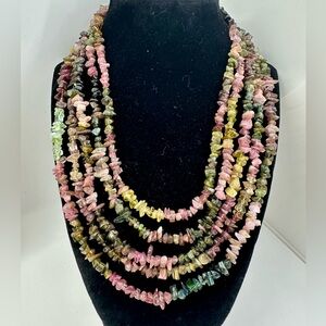 JAY KING DRT Desert Rose Trading Green Pink Yellow Multi-Strand Beaded Necklace